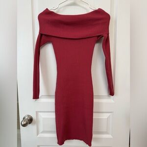 Pink Off the shoulder long sleeved dress